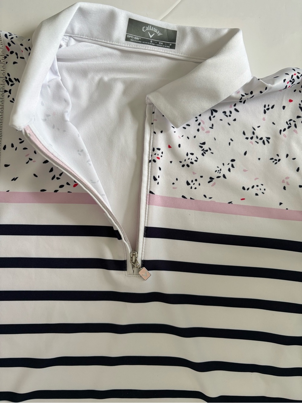 Callaway Opti Dri UPF 50 Stripe Golf Polo Top Small - Picture 5 of 8